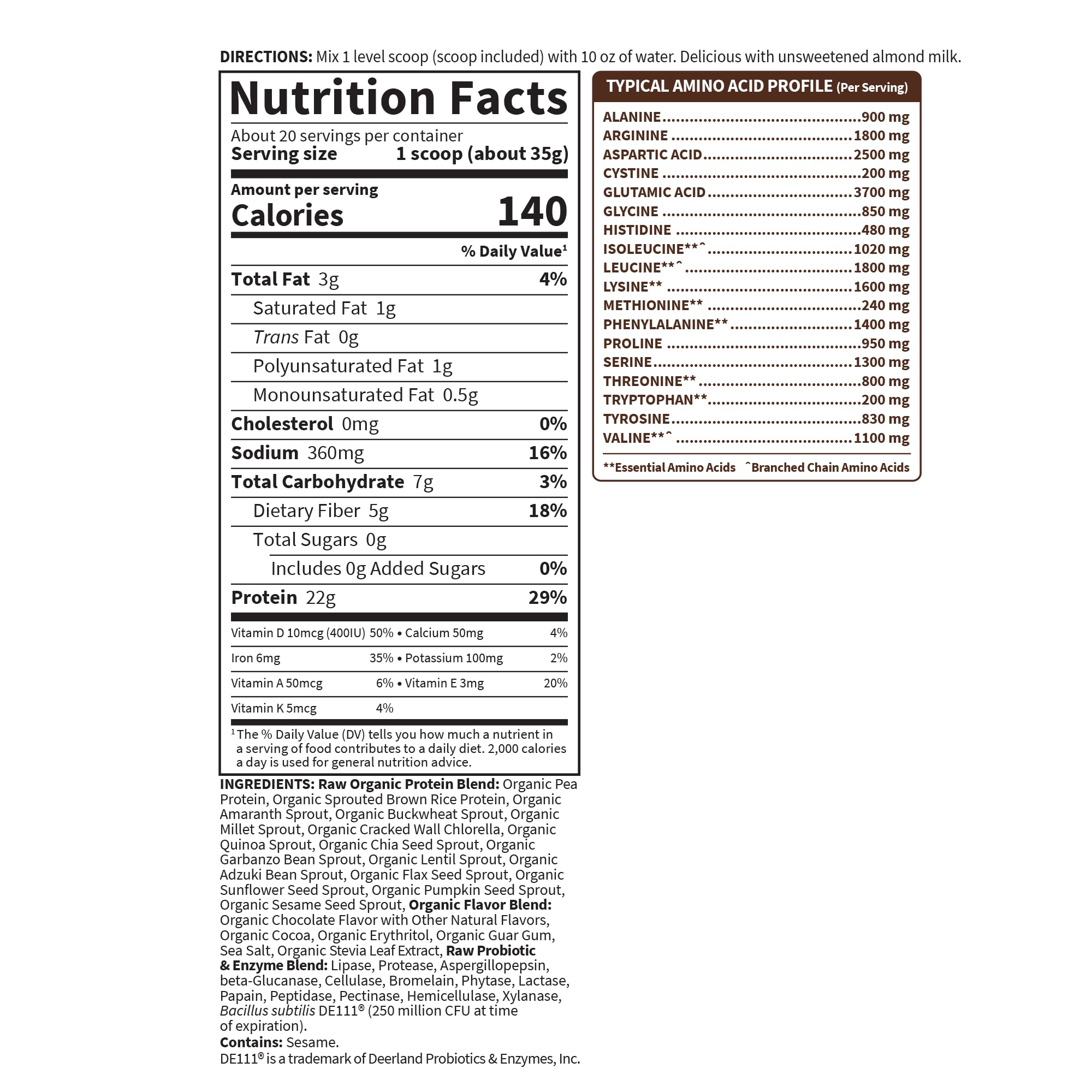 Garden of Life etiquetas de certificación orgánica y sin gluten
