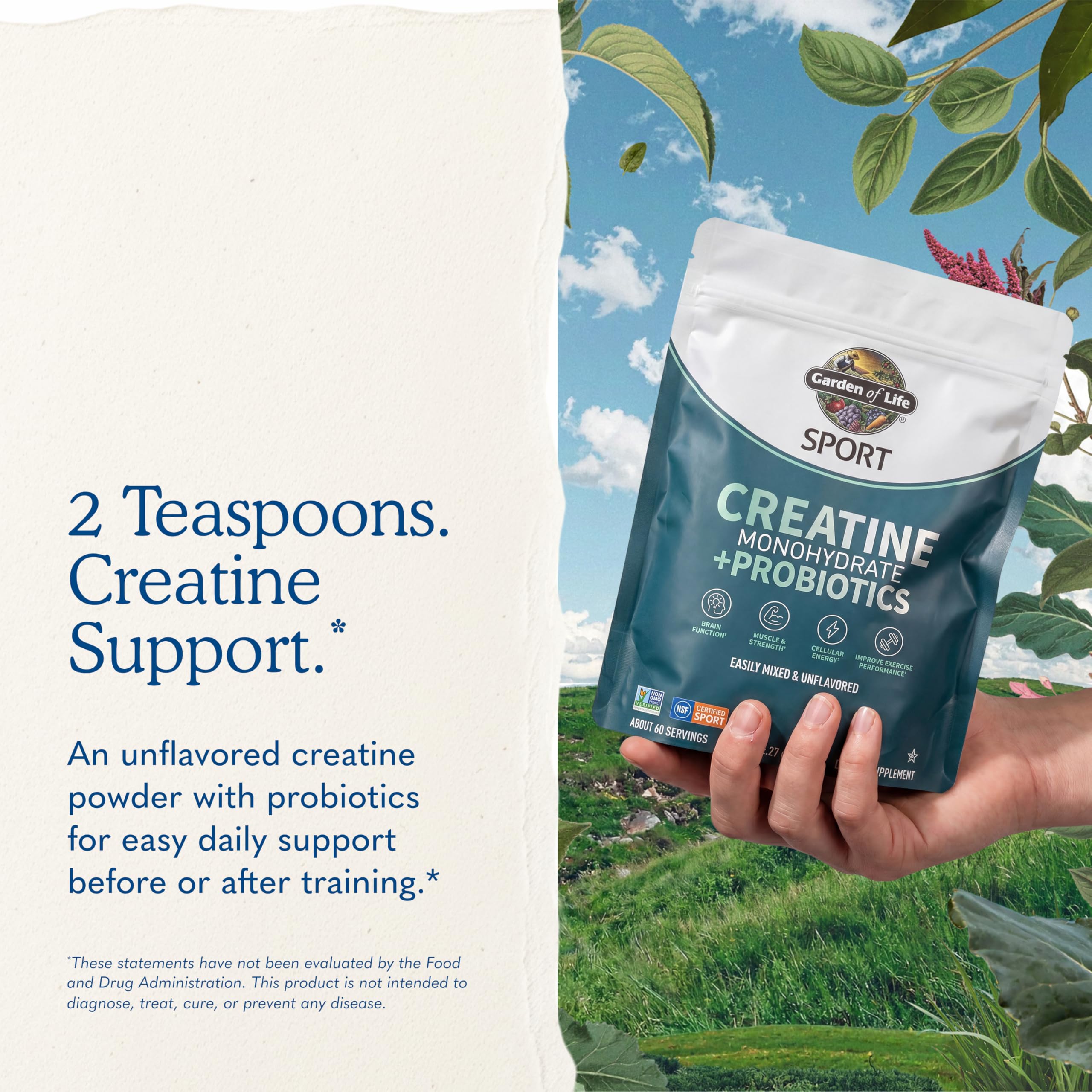 Etiqueta con certificaciones NSF y Non-GMO Project de Garden of Life