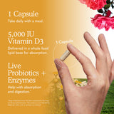 Garden of Life cápsula abierta que revela polvo de ingredientes raw
