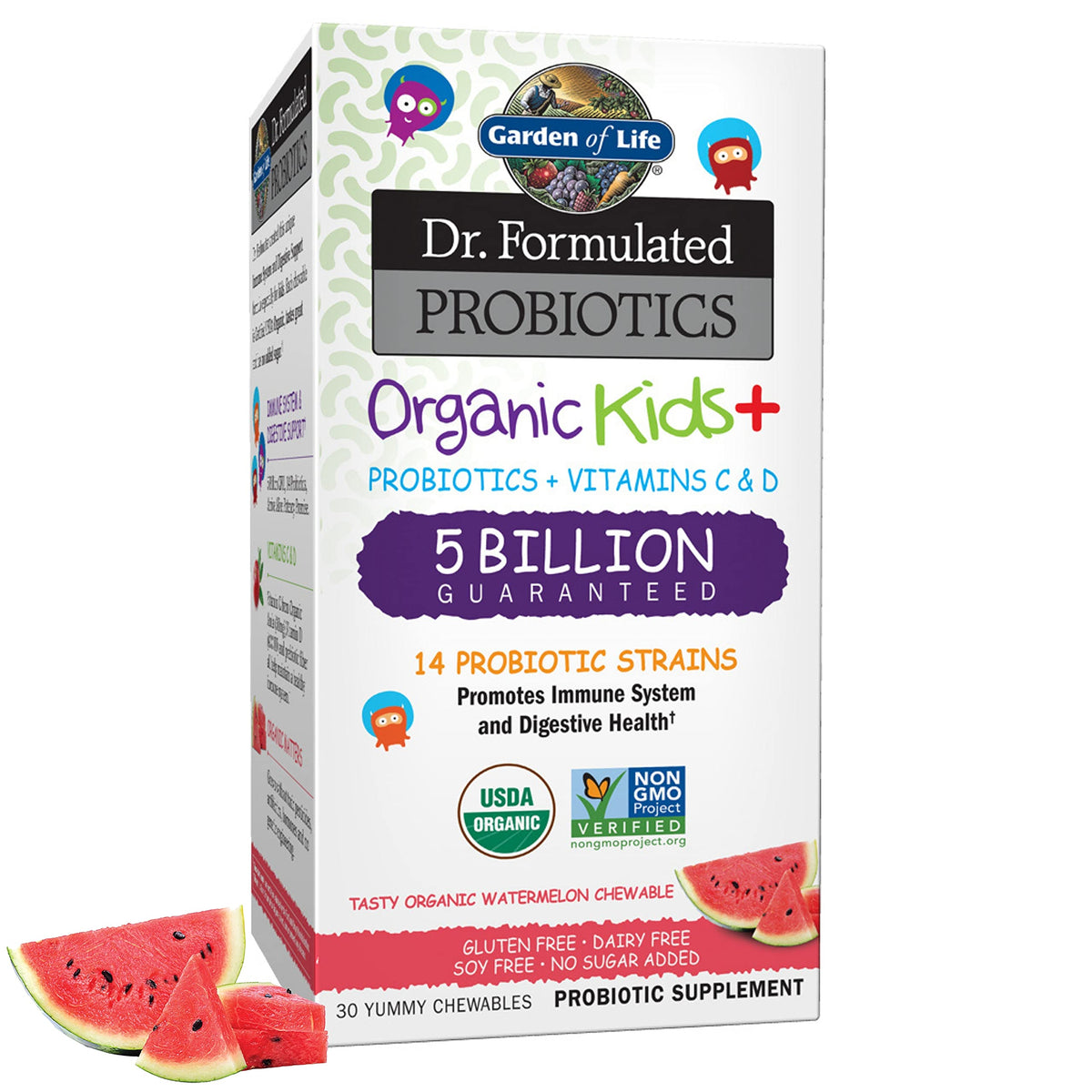 Garden of Life envase frontal Organic Kids para identificación y confianza