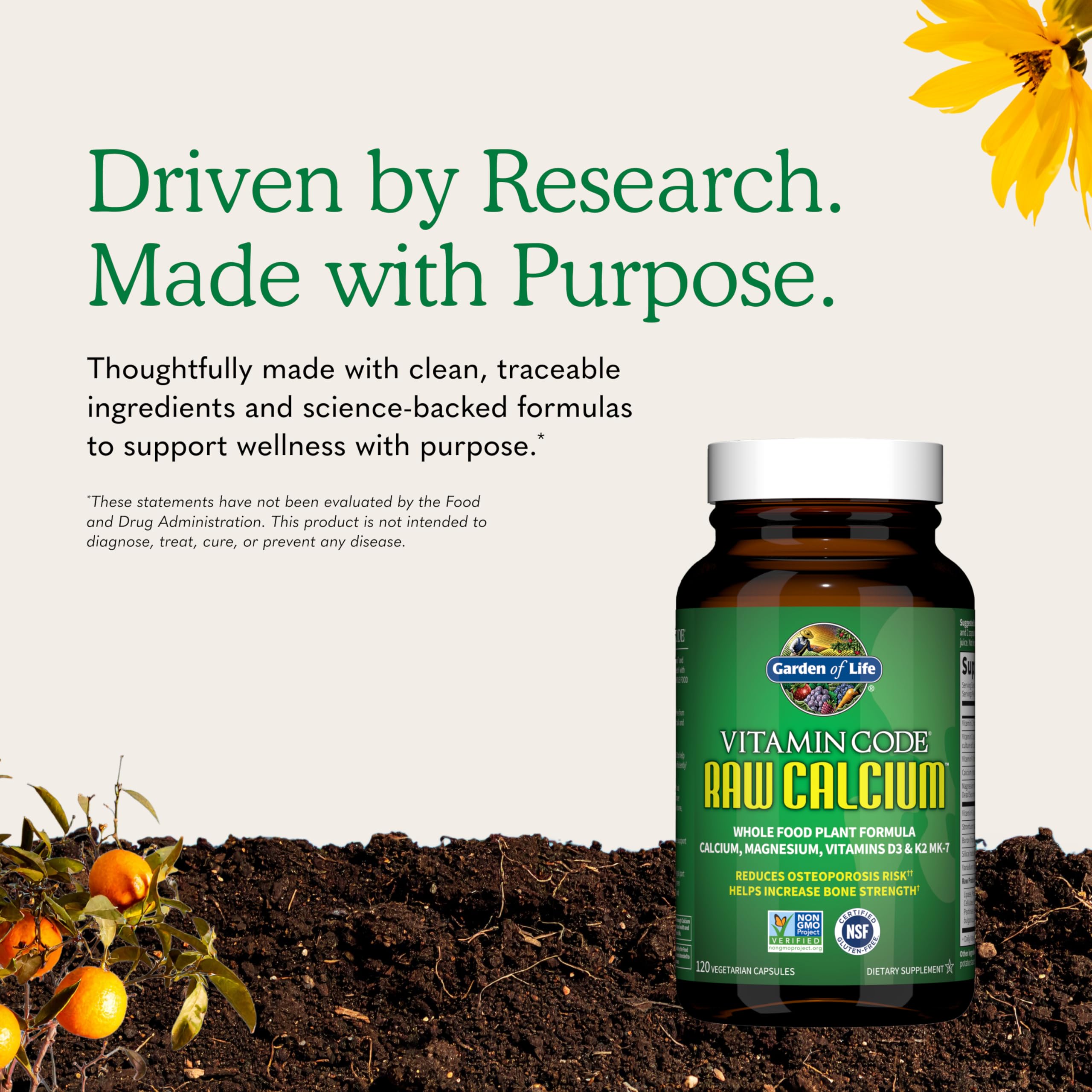 Garden of Life etiqueta con sellos Non-GMO y sin gluten que transmite confianza