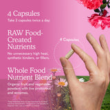 Garden of Life etiqueta con lista de ingredientes y certificaciones visibles