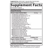 Garden of Life etiqueta con lista de cepas y datos nutricionales claros