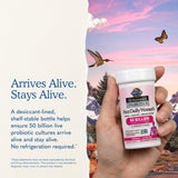 Garden of Life etiqueta de ingredientes con lista de cepas y certificaciones Non-GMO y gluten-free