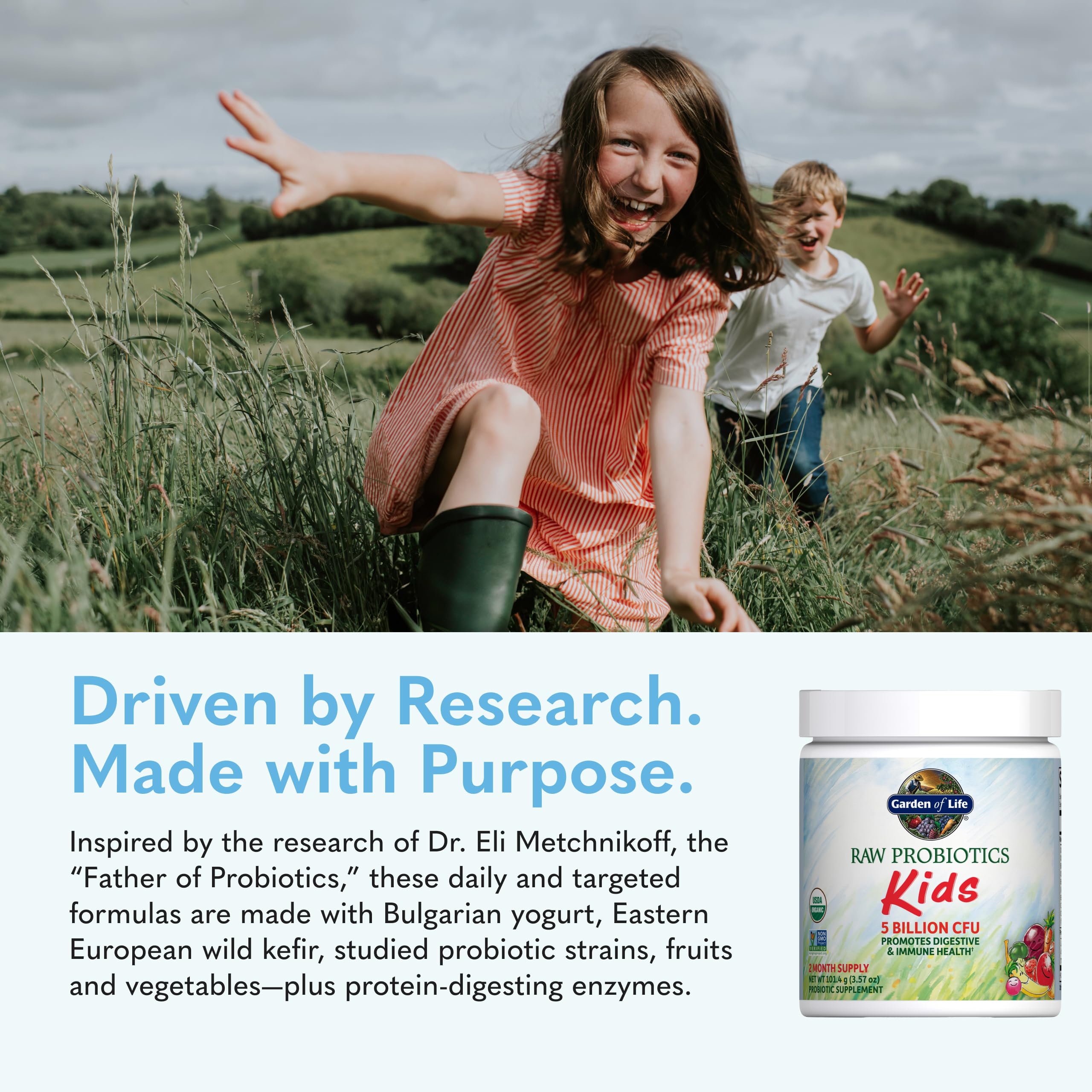 Garden of Life etiqueta nutricional clara mostrando ingredientes trazables y limpieza