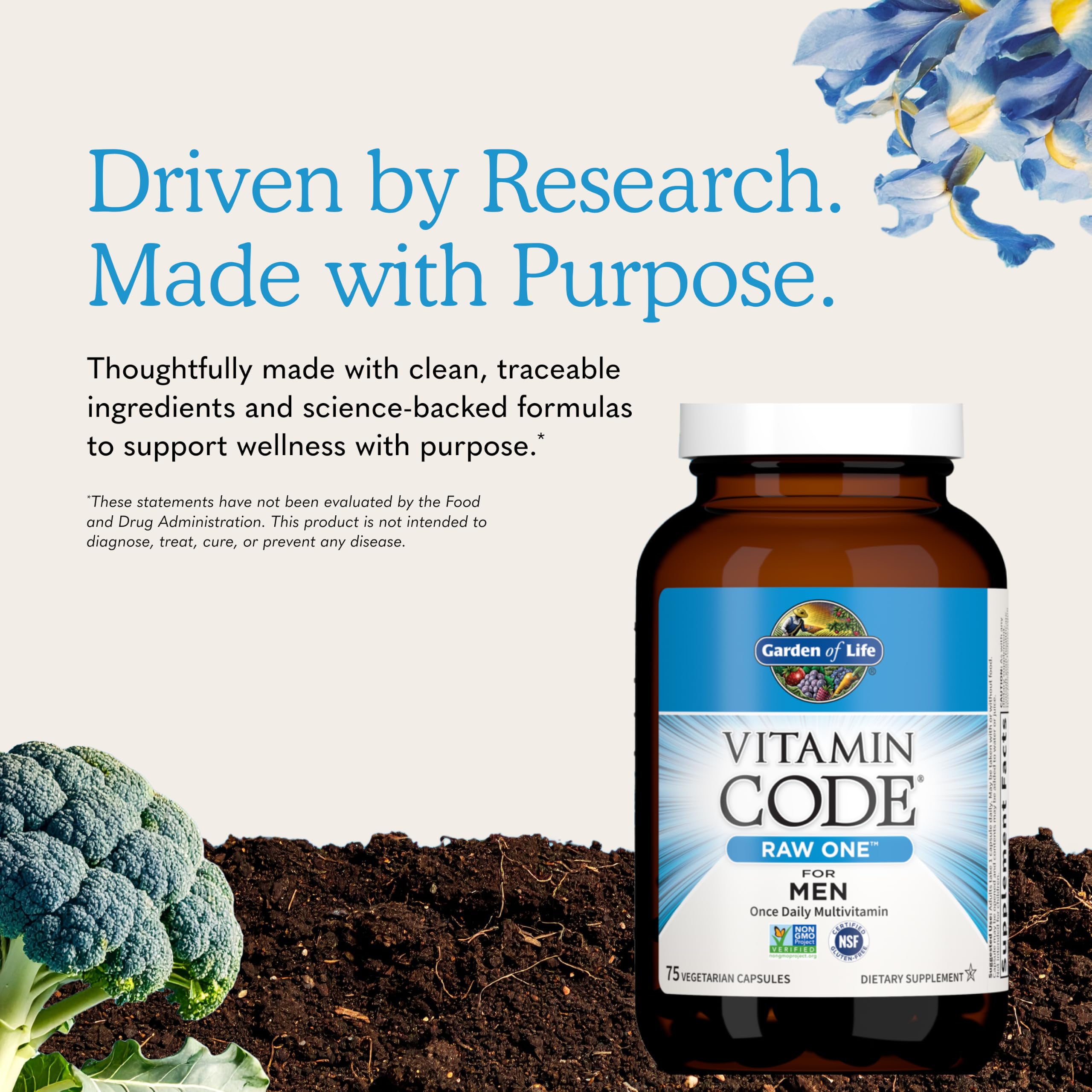 Garden of Life etiqueta nutricional enfocada en vitaminas y minerales
