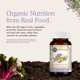 Garden of Life etiqueta nutricional enfocada, información clara de vitaminas