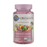 Garden of Life frasco frontal mostrando 120 gomitas y certificaciones
