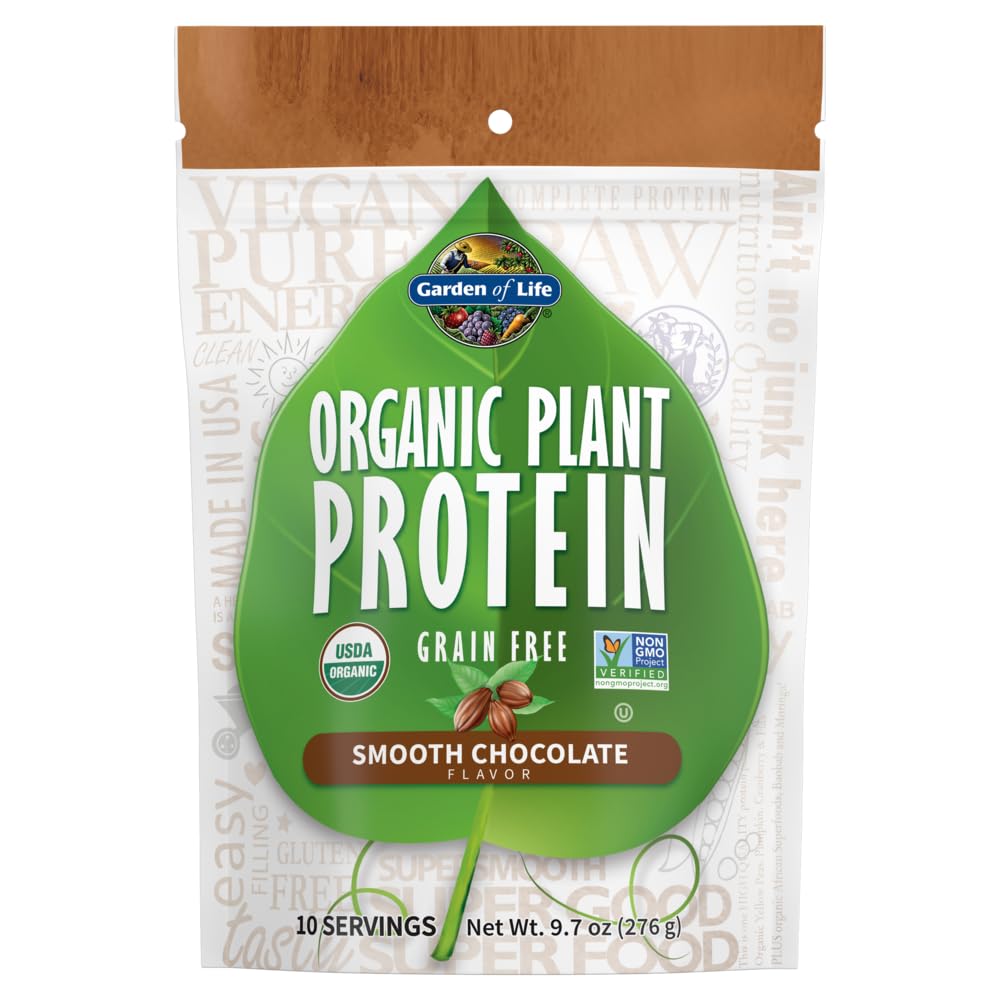 Garden of Life envase frontal sabor chocolate mostrando etiqueta clara y beneficios