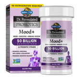 Garden of Life envase frontal mostrando fórmula Mood+ y beneficios