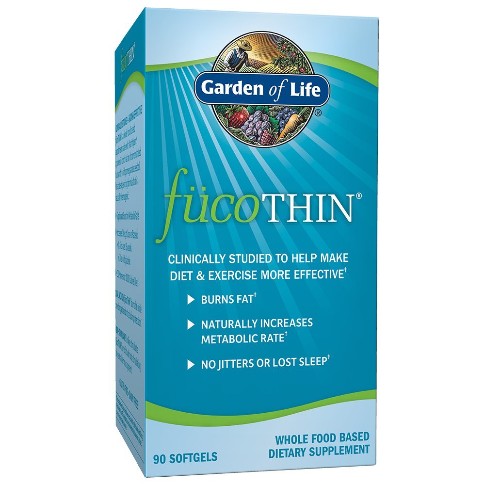 Garden of Life frasco FucoThin frente mostrando etiqueta clara y beneficios