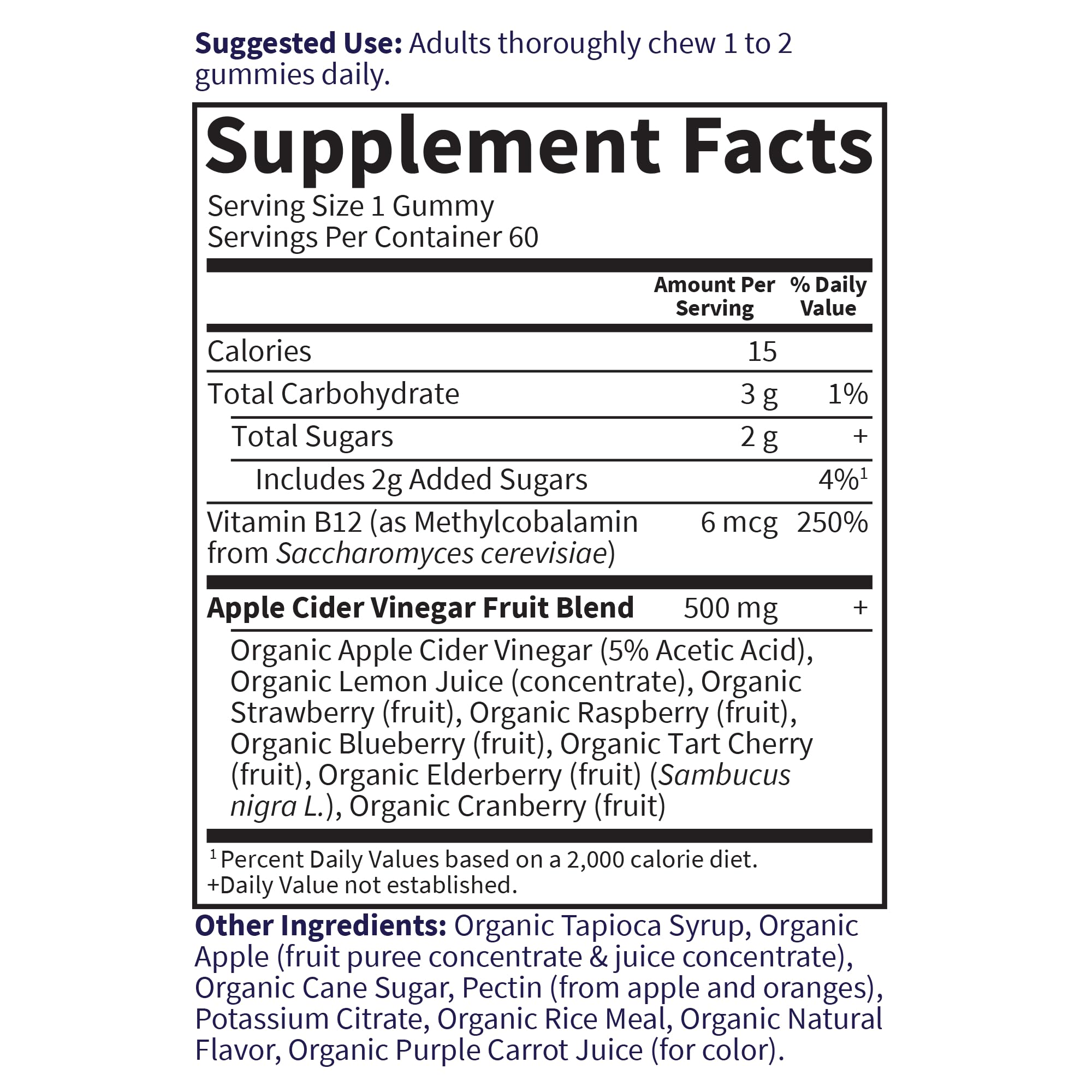Garden of Life ingredientes de frutas orgánicas, refuerzo de origen natural