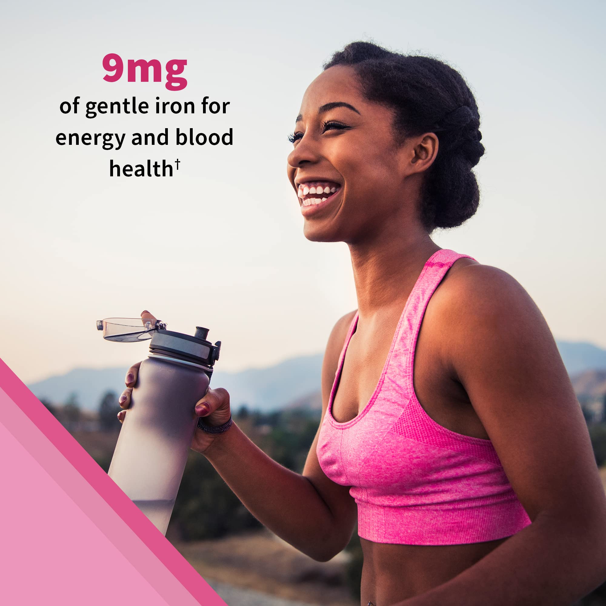 Garden of Life etiqueta nutricional con lista de nutrientes y hierro incluido