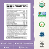 Garden of Life ingredientes orgánicos variados que enfatizan origen vegetal