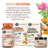 Garden of Life raíces de cúrcuma y jengibre como ingredientes orgánicos