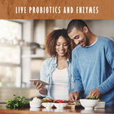 Garden of Life ingredientes vegetales alineados: guisante, chía, lino, calabaza