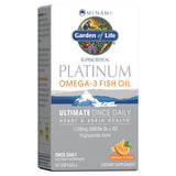 Garden of Life Minami Platinum frasco frontal mostrando la etiqueta y beneficio de concentración