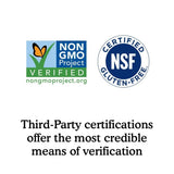 Garden of Life etiqueta con certificaciones que transmite confianza y trazabilidad