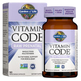 Garden of Life envase frontal del prenatal mostrando beneficios y certificaciones