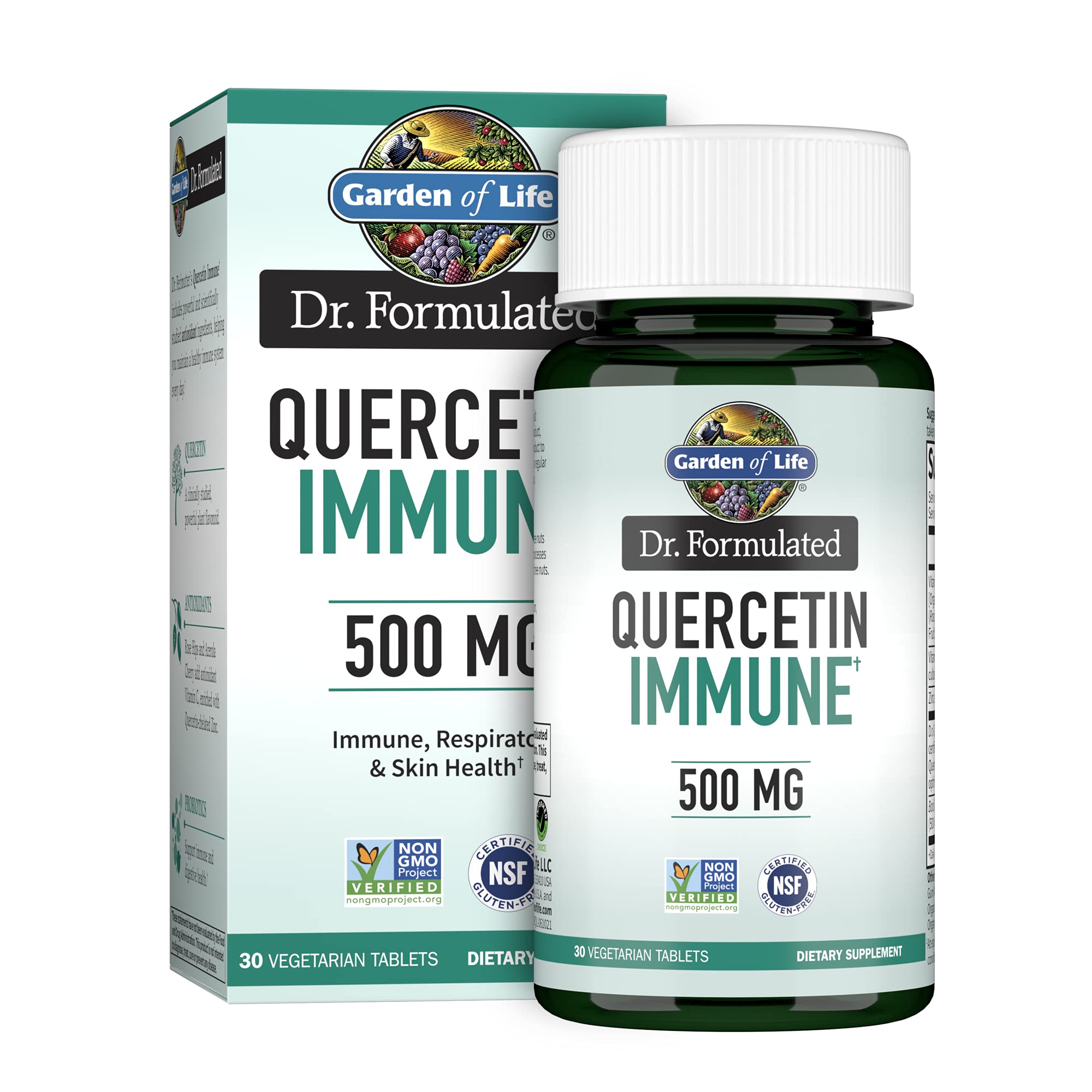 Garden of Life botella frontal mostrando etiqueta y beneficios