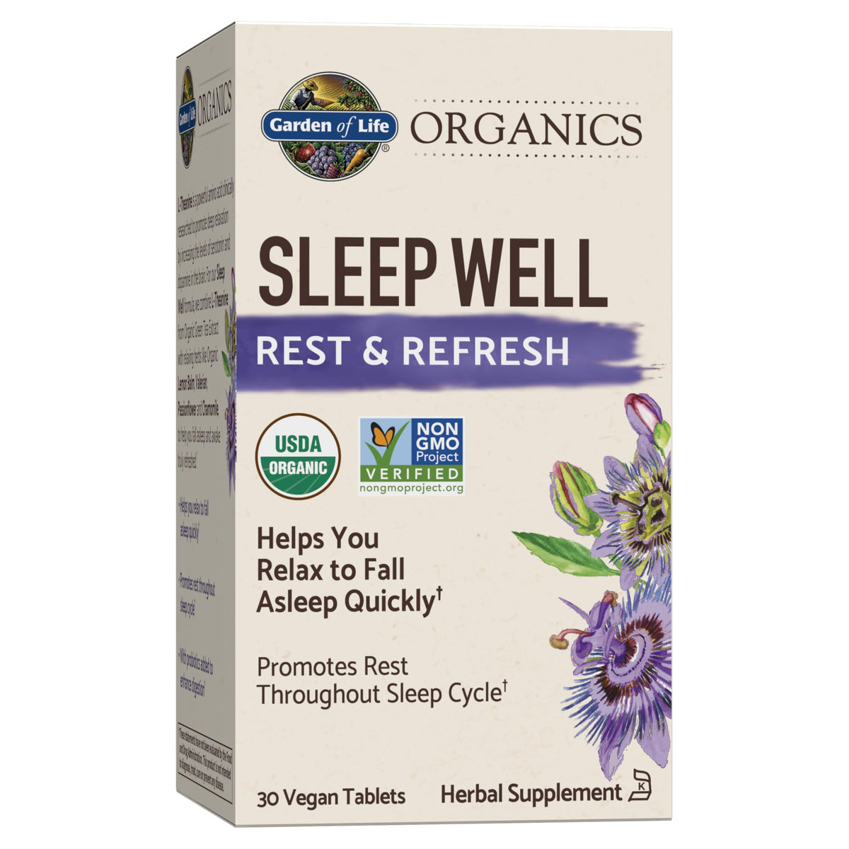 Garden of Life envase frontal mostrando tabletas veganas y beneficios