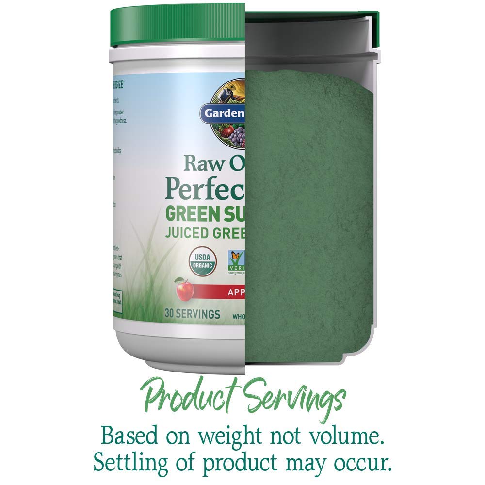 Garden of Life cucharilla con medida que muestra cantidad por servicio