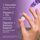 Etiqueta nutricional Garden of Life mostrando CFU y vitaminas C y D