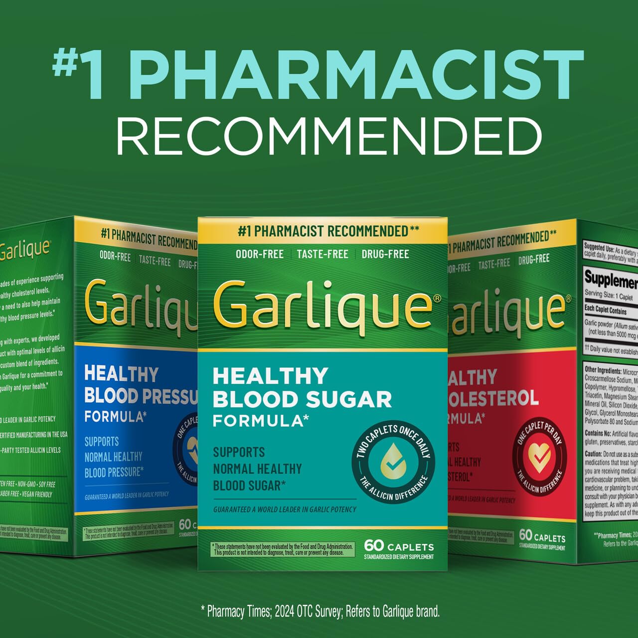 Etiqueta nutricional de Garlique destacando ingredientes y pureza