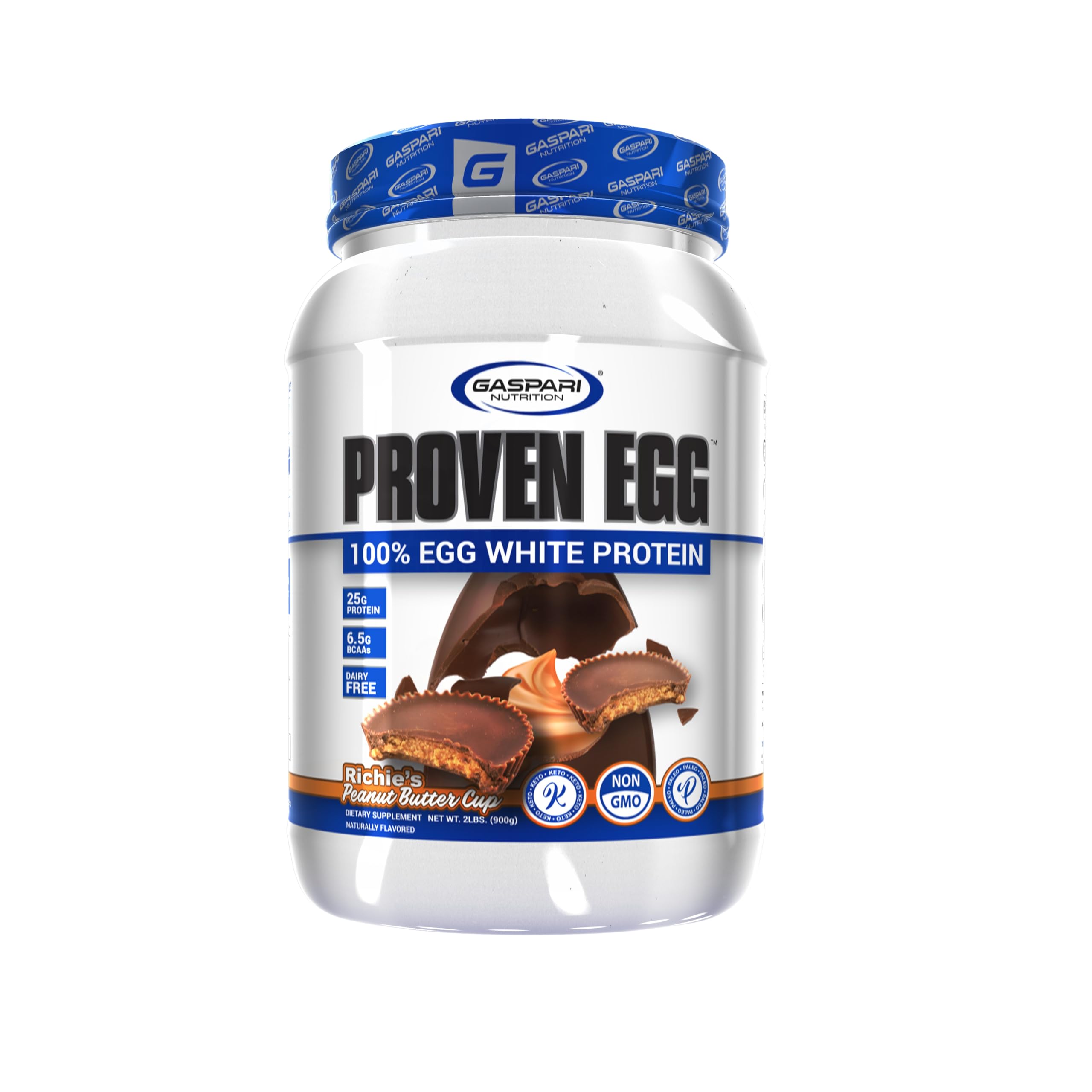 Gaspari Nutrition envase frontal muestra marca y sabor Peanut Butter Cup beneficios nutricionales