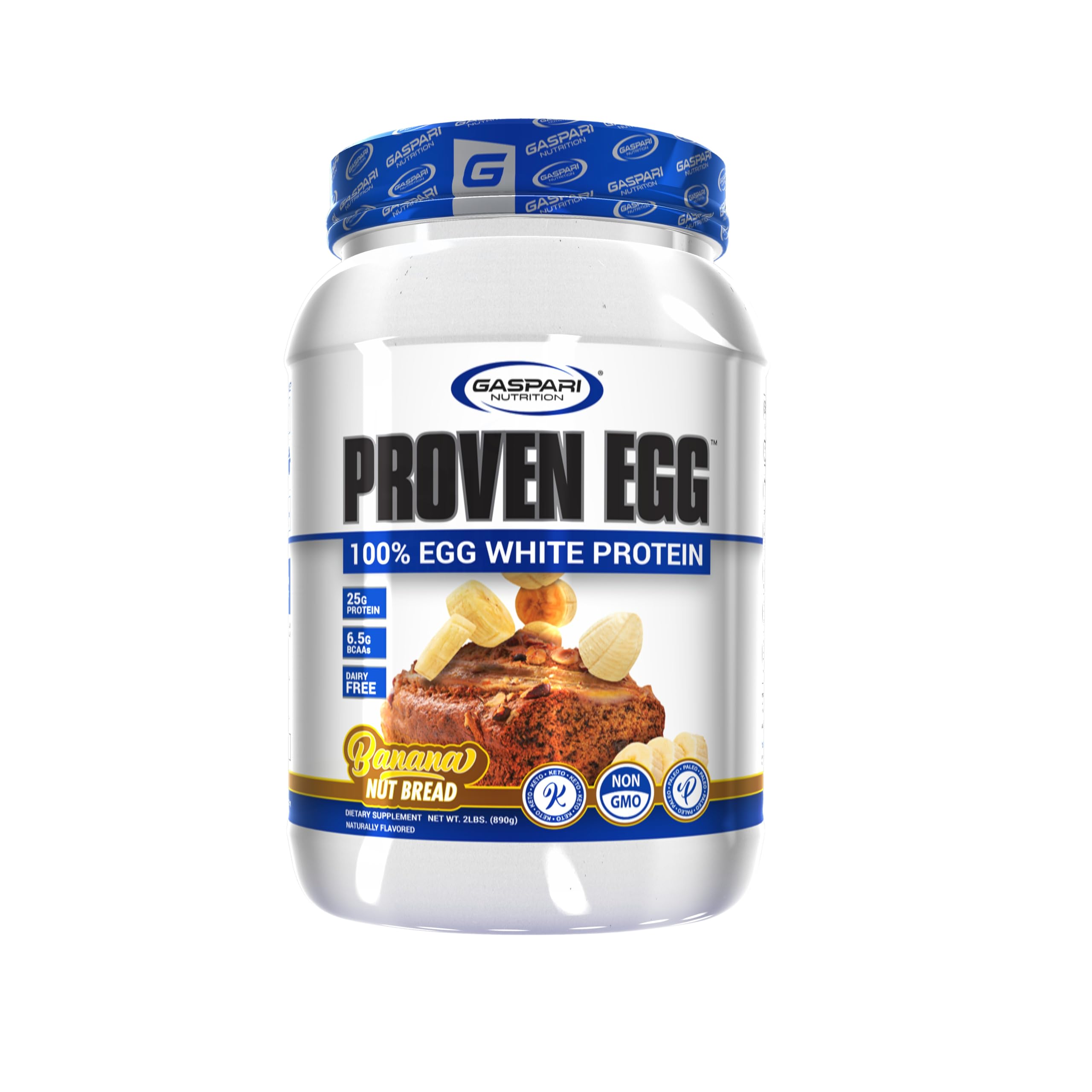 Gaspari Nutrition envase frontal de Proven Egg White Protein mostrando etiqueta y sabor
