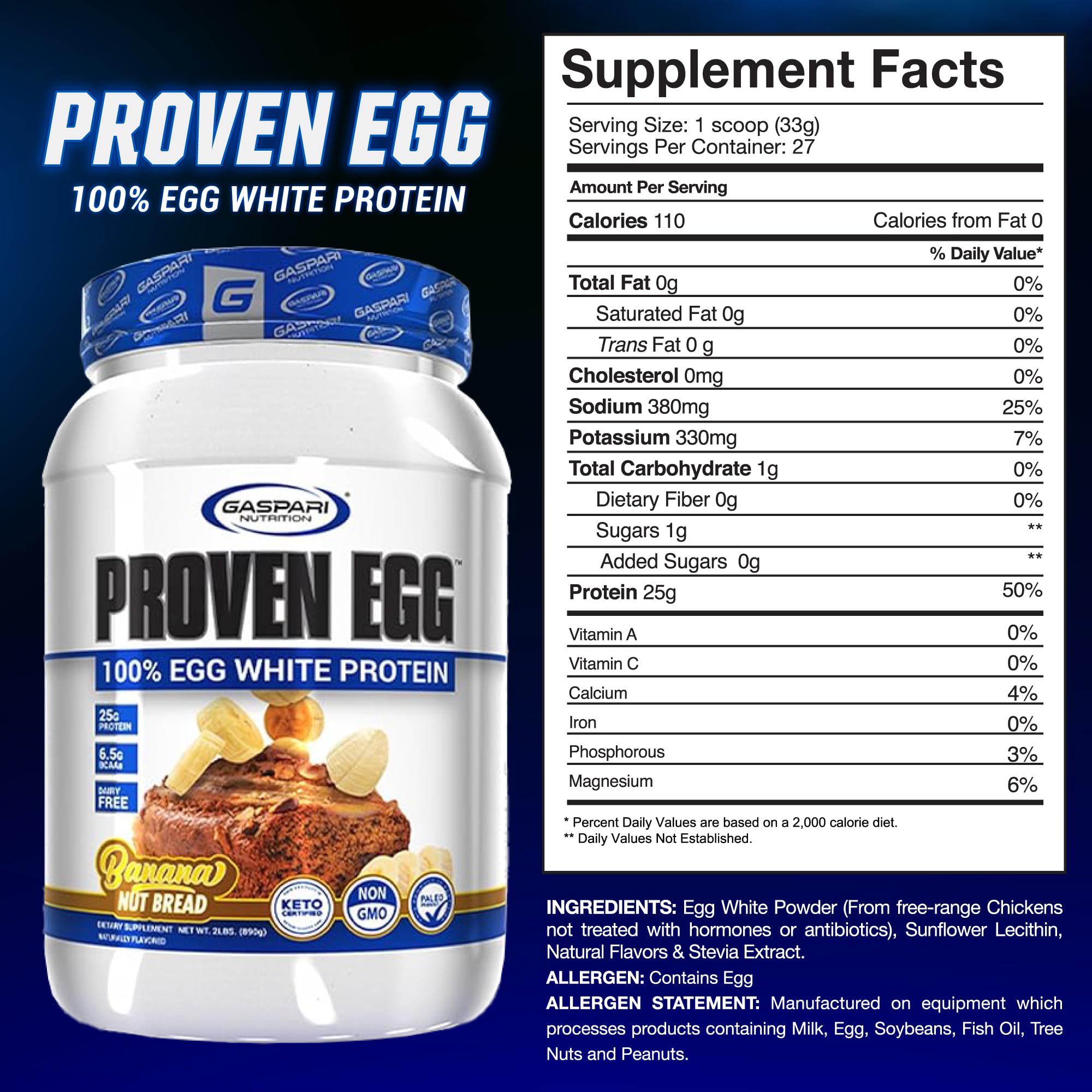 Batido preparado con Gaspari Proven Egg White Protein listo para consumo postentreno
