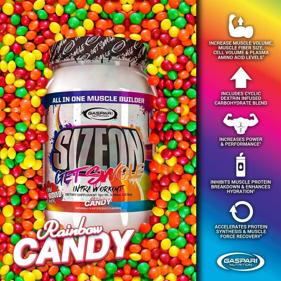 Gaspari SizeOn cuchara con polvo en primer plano para dosificación precisa y fácil preparación