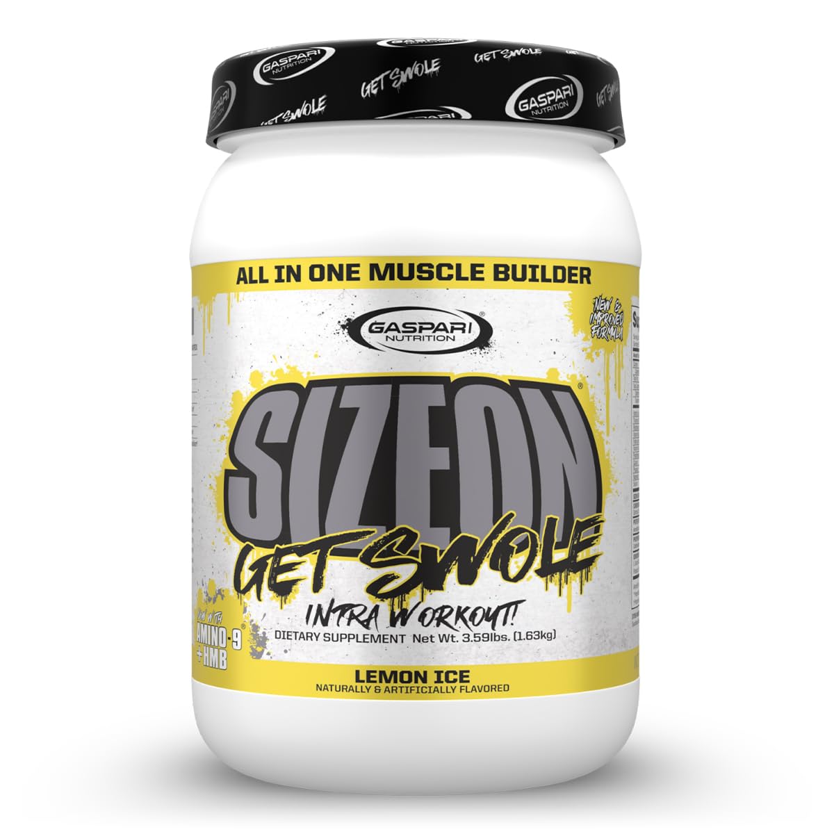 Gaspari SizeOn envase frontal mostrando diseño y cantidad para identificar producto