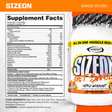 Gaspari SizeOn polvo en cuchara mostrando textura y beneficio mezcla homogénea