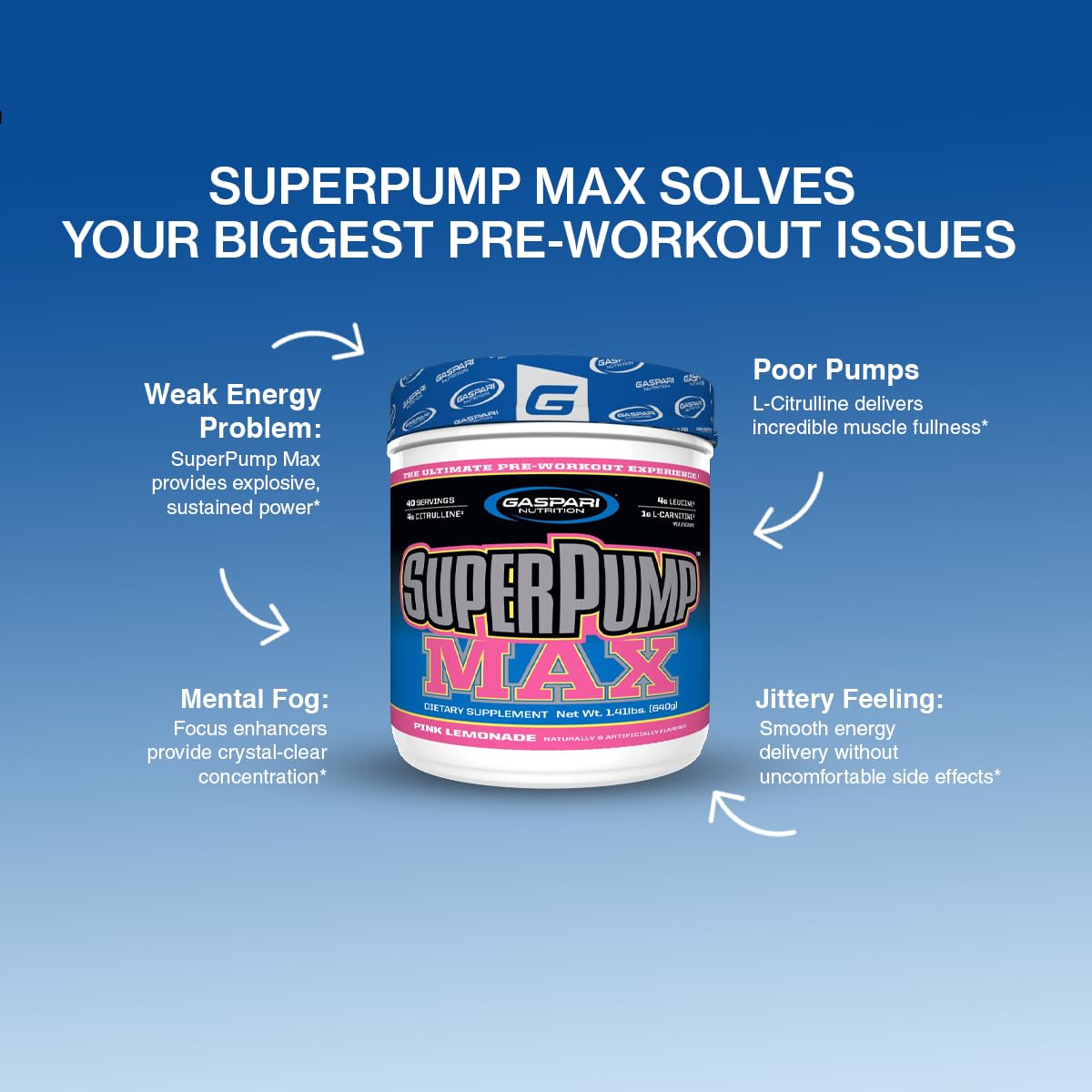 Gaspari Nutrition SuperPump MAX detalle del sabor Orange Cooler refuerza palatabilidad