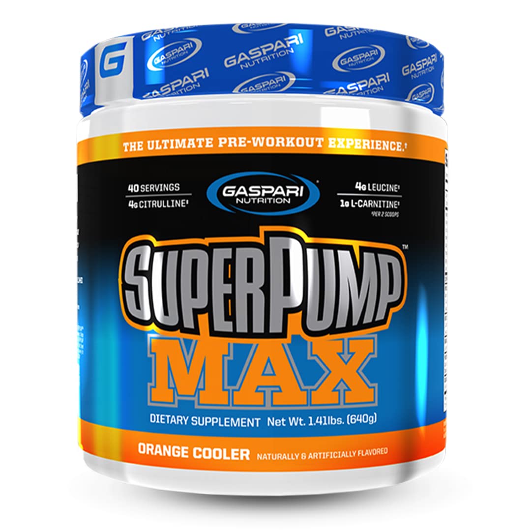 Gaspari Nutrition SuperPump MAX frente del envase mostrando diseño y beneficios
