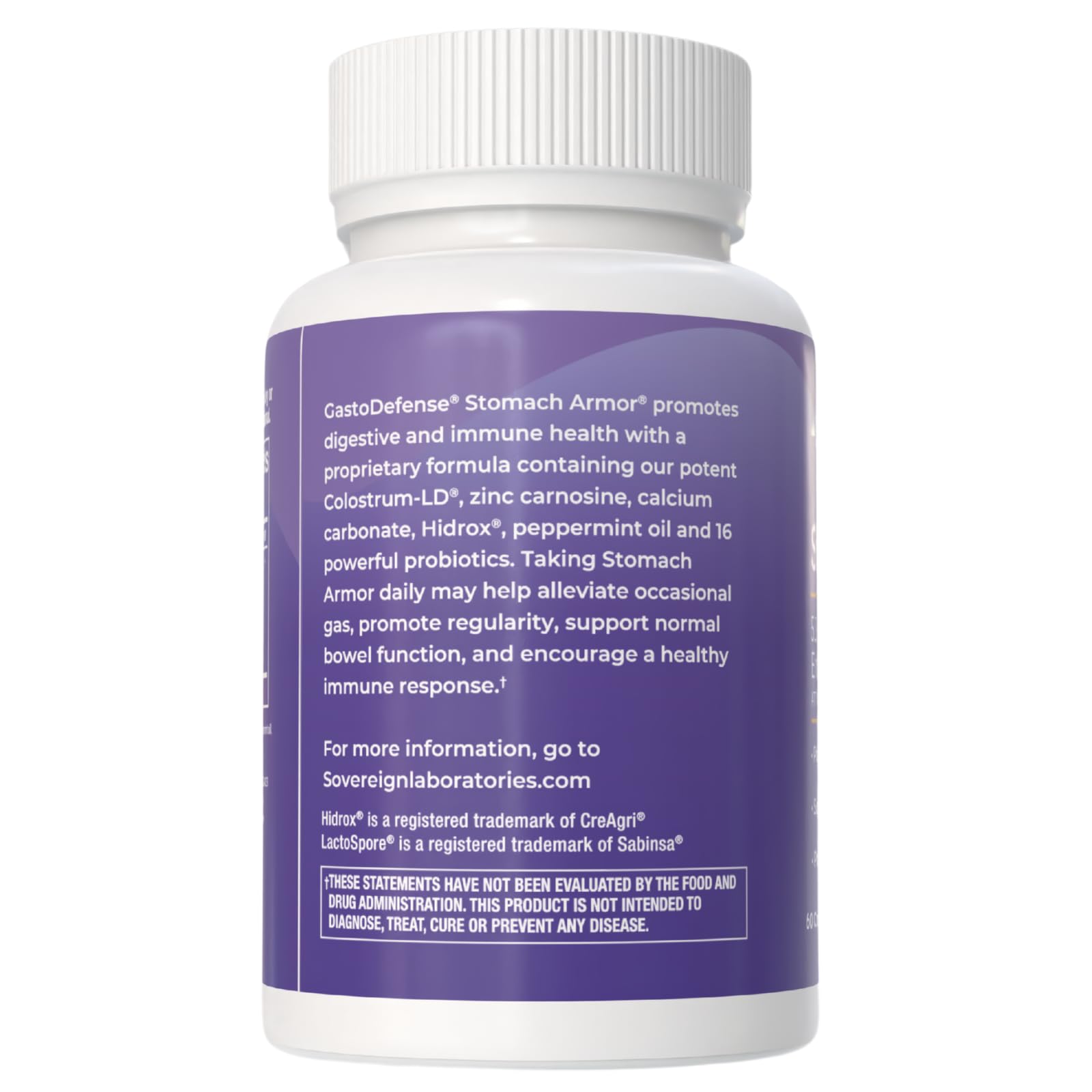GastroDefense cápsula abierta ilustrando la formulación liposomal