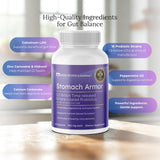GastroDefense etiqueta con ingredientes destacando prebióticos y probióticos