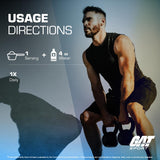 GAT SPORT envase comparado con mano para visualizar el tamaño y la economía