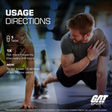 GAT SPORT etiqueta del envase con ingredientes y beneficios visibles