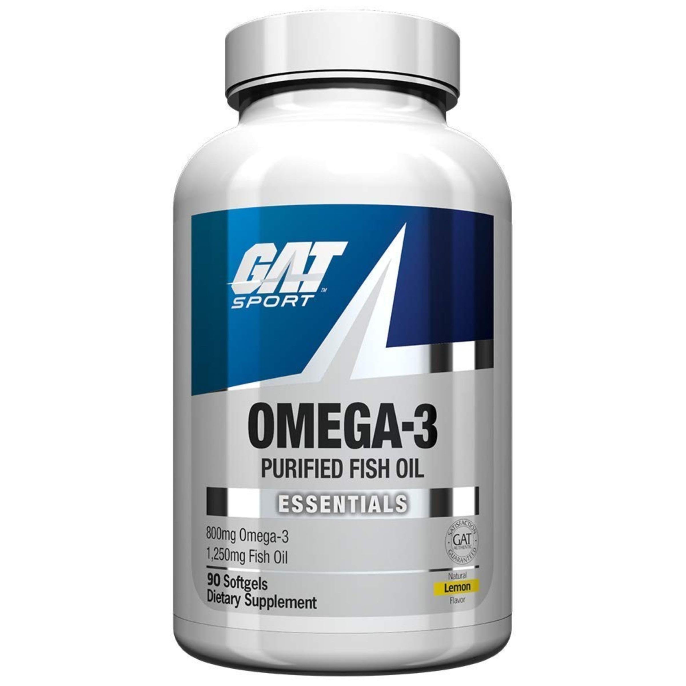 GAT SPORT envase frontal mostrando 90 softgels y sabor limón con claridad