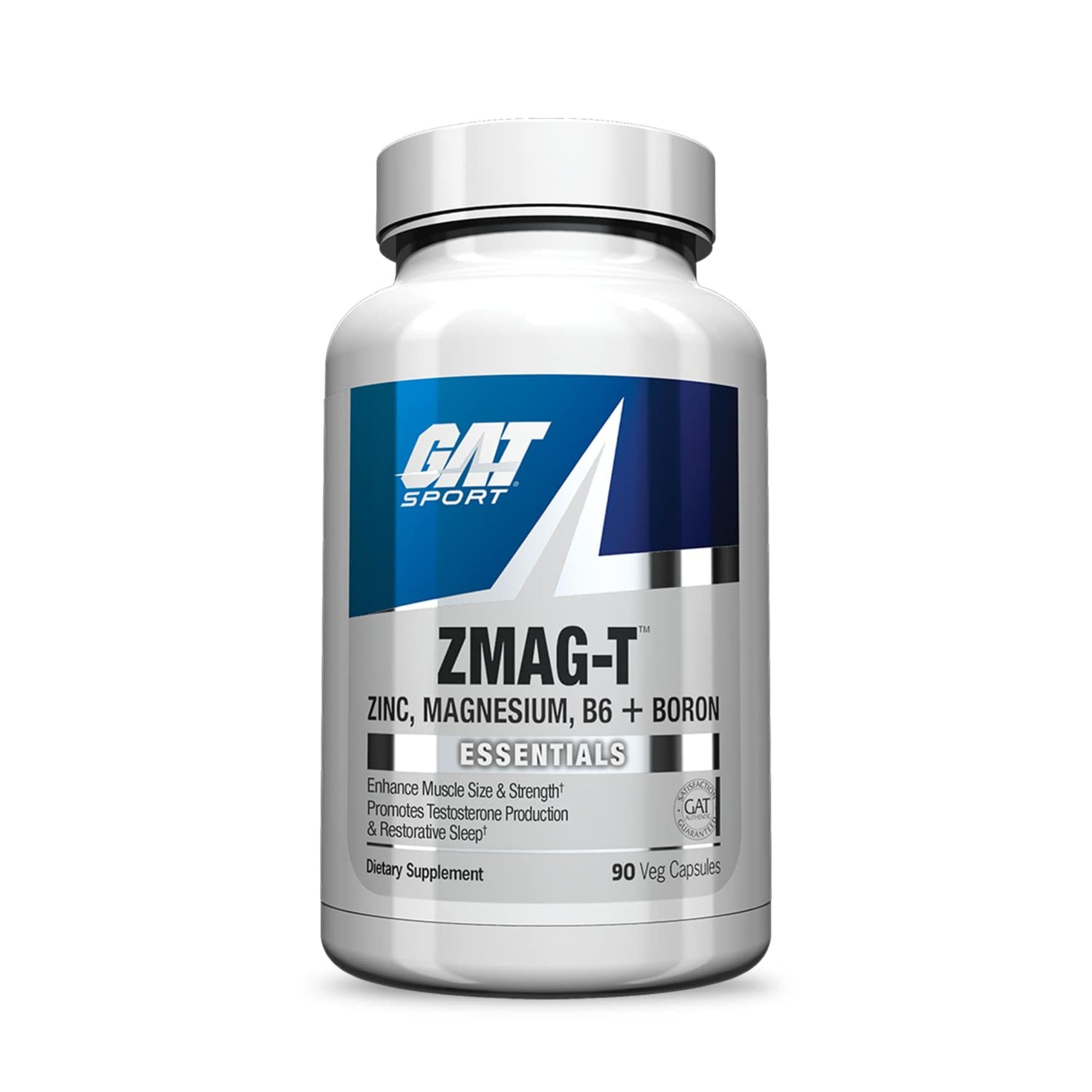 GAT SPORT envase frontal ZMAG-T mostrando cápsulas y beneficios