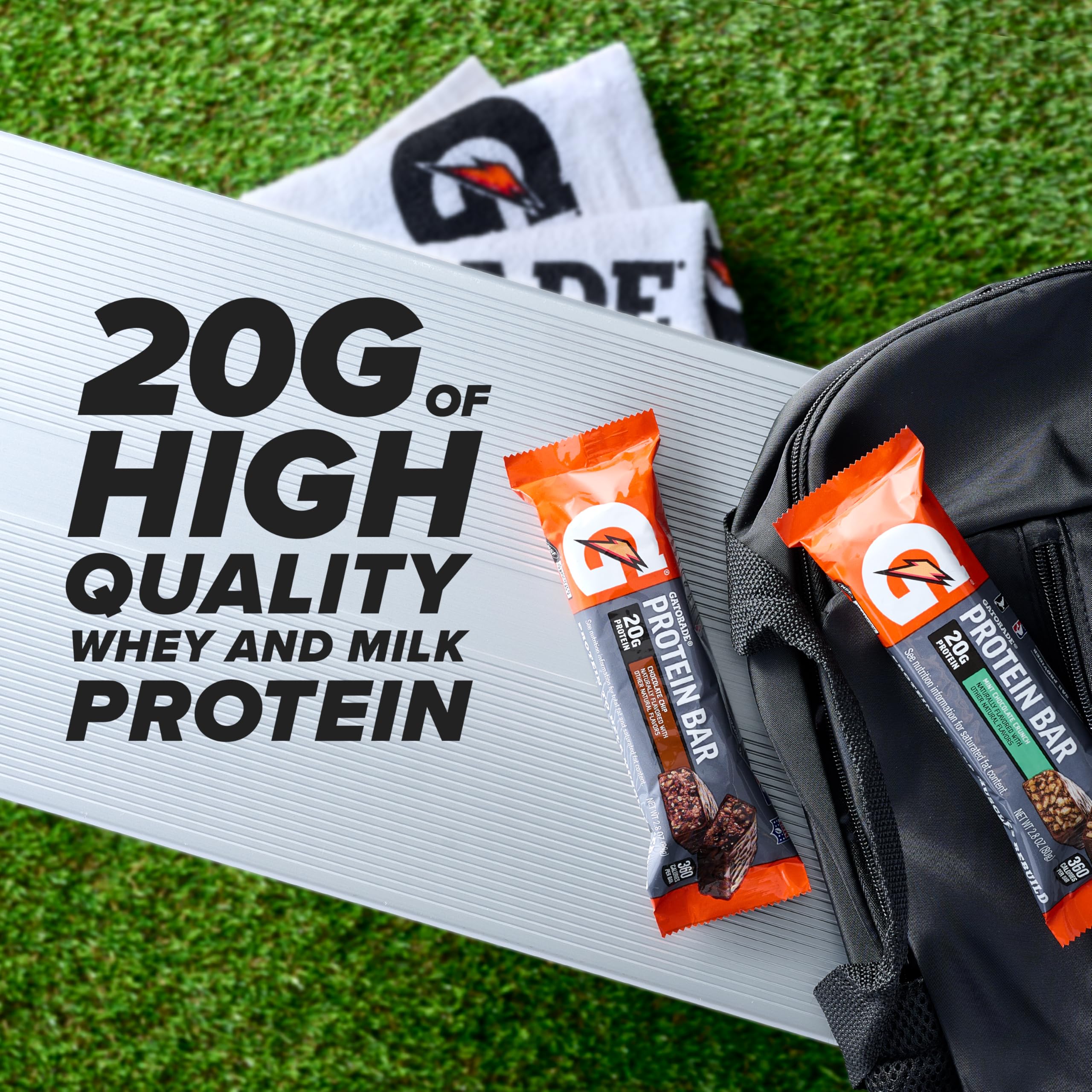 Gatorade barra corte que muestra textura y relleno cookies & crème