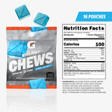 Gatorade Energy Chews sobre abierto con gomitas visibles y textura masticable