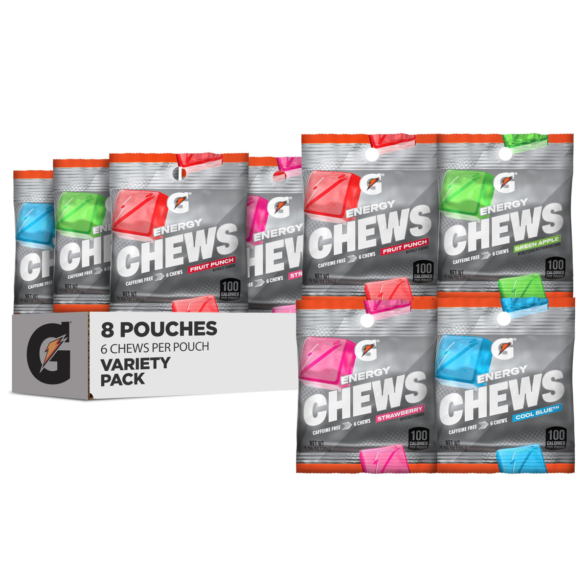 Gatorade empaque frontal mostrando variedad de sabores y conveniencia