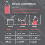 Gatorade Endurance envase 32 oz comparado con mano para escala