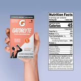 Gatorlyte polvo sandía en primer plano mostrando textura fácil de disolver