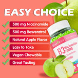 Geeoasis manzana e ingredientes naturales al lado del frasco, destaca sabor y origen vegetal