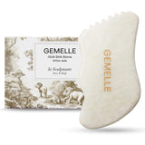 GEMELLE vista frontal de la piedra de jade blanco para modelar rostro
