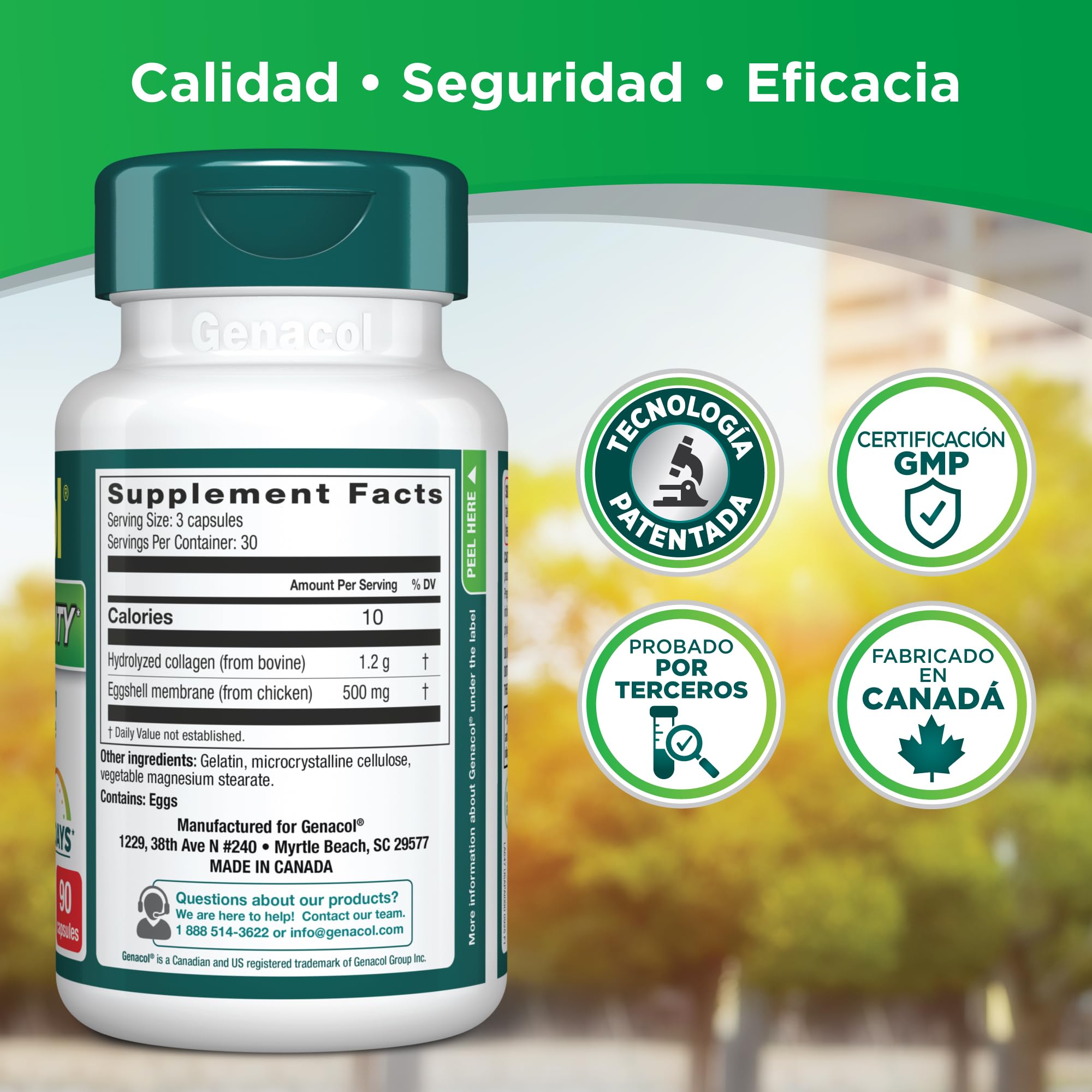 Genacol caja abierta con cápsulas lista para la suplementación diaria